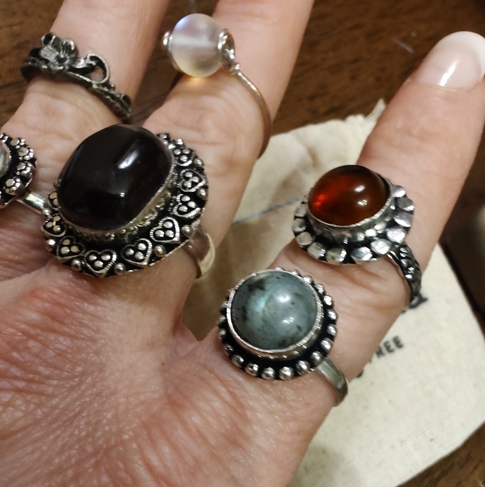 Labradorite Ring Size 8.5 Alloy - Picture 11 of 13